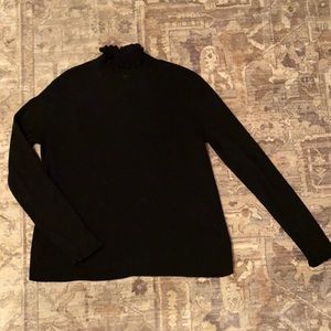 Ruffled mock turtleneck sweater